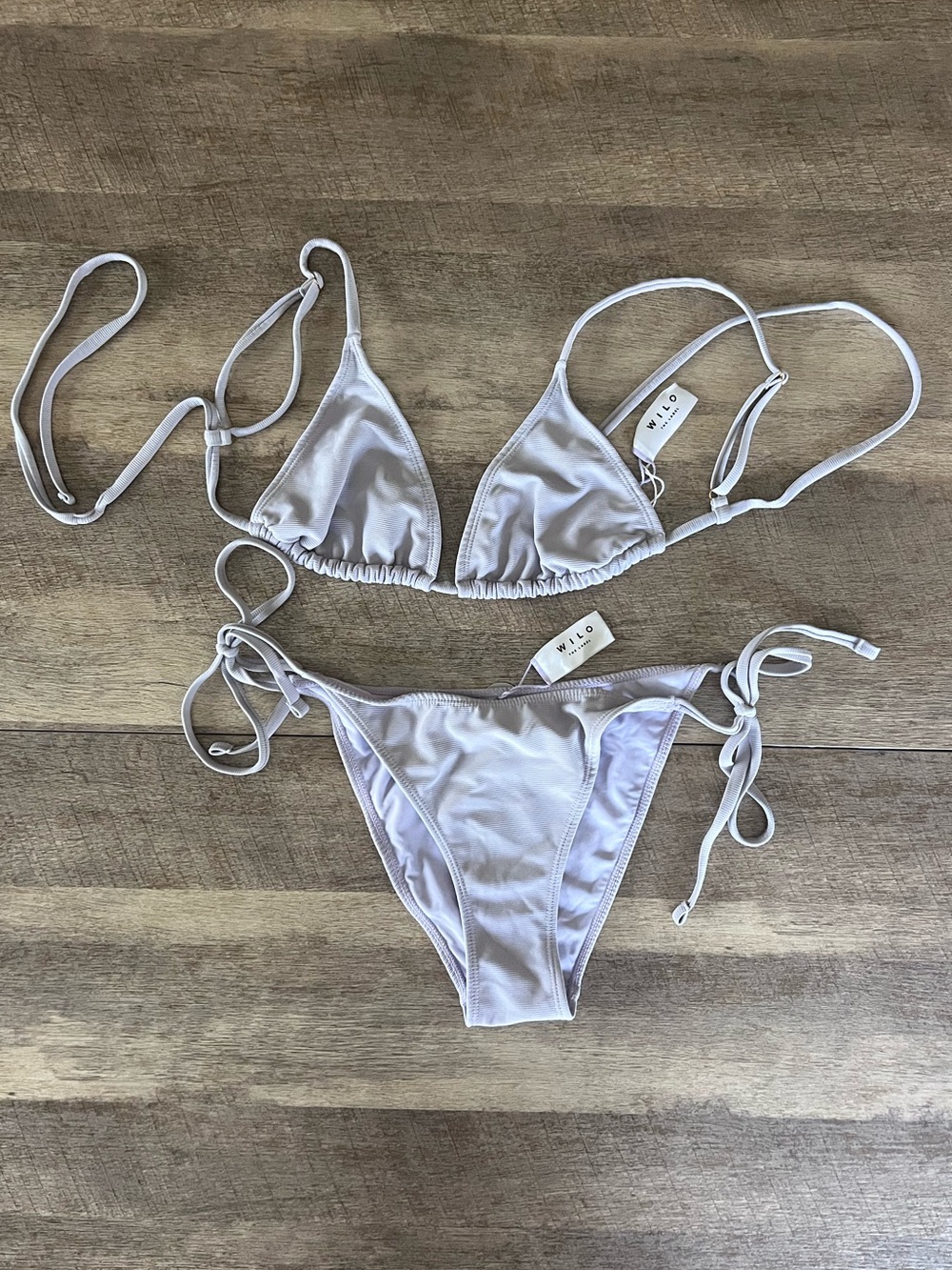 WILO Light Purple Lavender Triangle Bikini Size L Large (preowned)